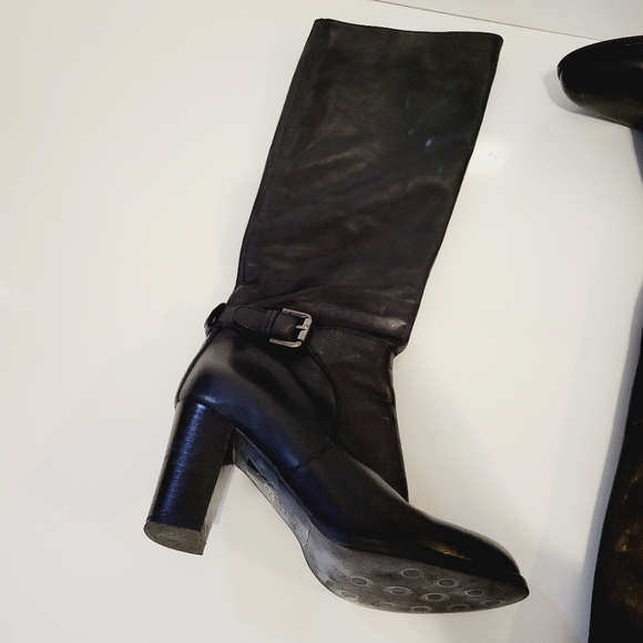 Sesto Meucci Black Leather Tall Boots Sz 6.5 - Picture 4 of 5